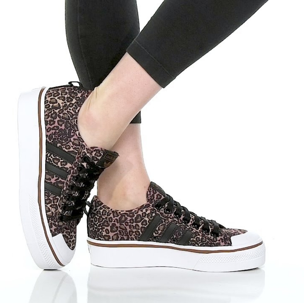 BNIB Adidas Nizza Platform W Leopard Print Sz 8.5 Sneakers